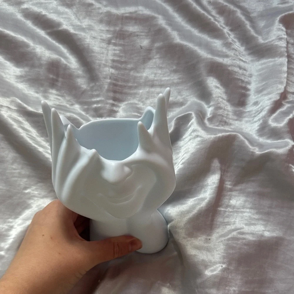 White Abstract Face Sculpture